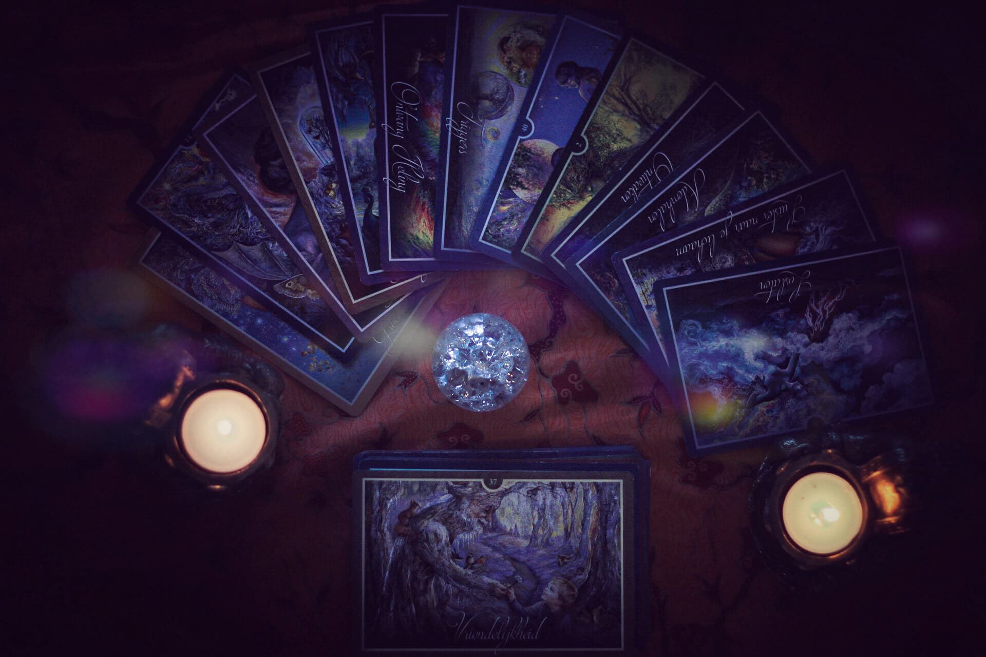 Tarot cards in a fan